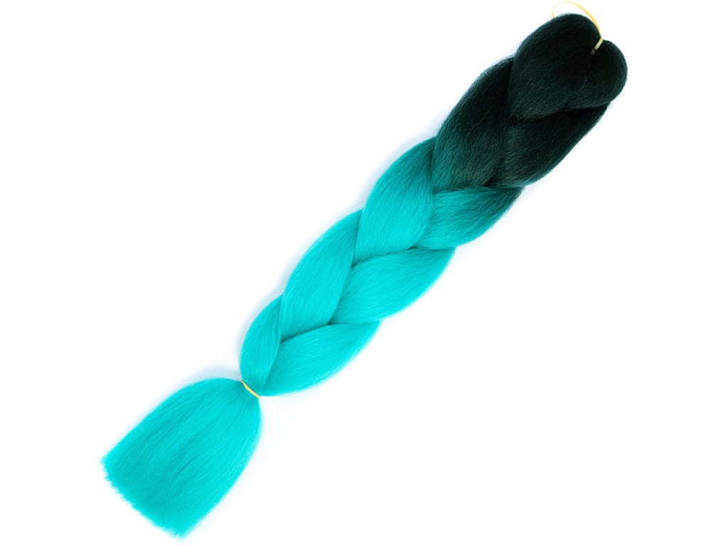 6085 1 ombre jumbo braid kanekalon b19 cerna tmave tyrkysova