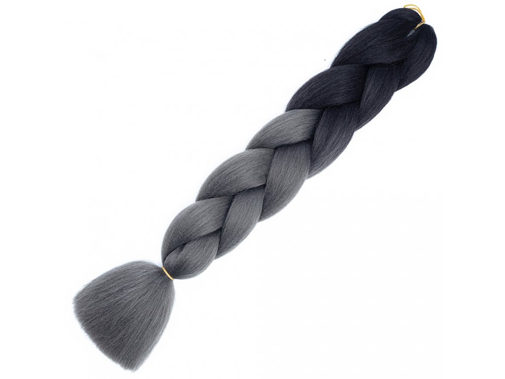 6142 ombre jumbo braid kanekalon b35 cerna tmave seda