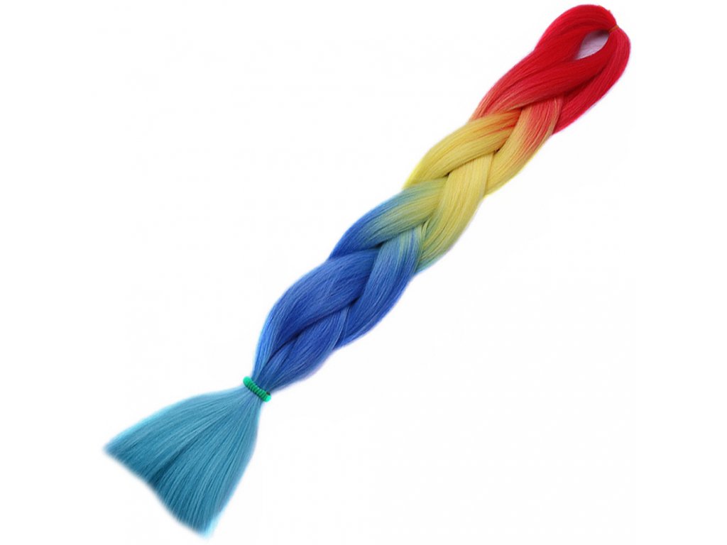 6532 ombre jumbo braid kanekalon h4 9 oranzova zluta modra tyrkysova