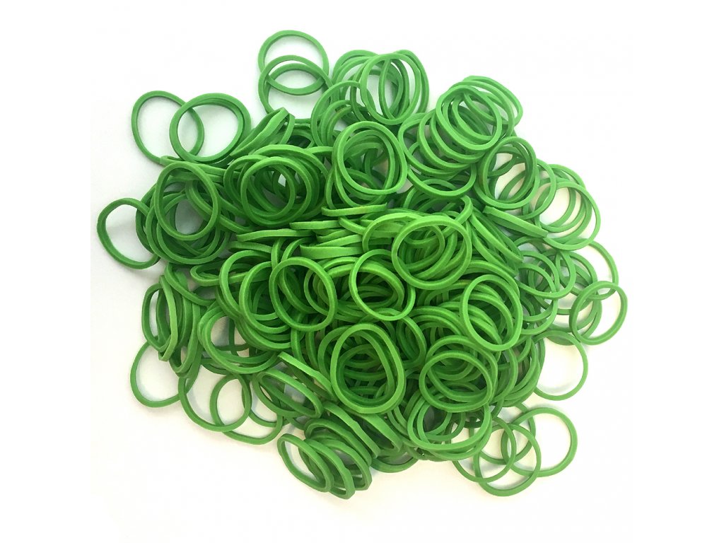 Mini Rubber Bands - Light Green 250pcs 