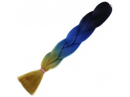 12679 1 ombre jumbo braid kanekalon h3 5 cerna modra tmave zluta
