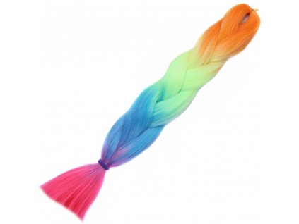 12688 2 ombre jumbo braid kanekalon h4 6 oranzova zluta svetle modra ruzova