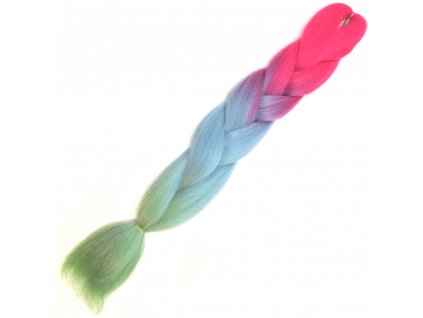 14924 ombre jumbo braid kanekalon l3 40 ruzova modra zelena