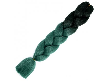 15173 ombre jumbo braid kanekalon b18 cerna tmave zelena