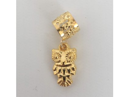 15959 2 koralky s upravitelnym prumerem zlate sovicky otvor 10mm 6ks