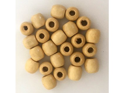 16004 koralky na copanky a dready drevene svetle velke 24ks