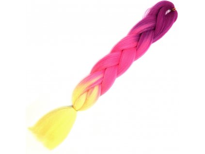 17297 ombre jumbo braid l3 31 sv fialova ruzova sv zluta