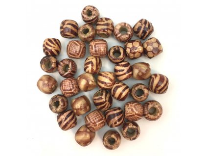 19140 drevene koralky na dready nebo copanky male mix 1 35ks