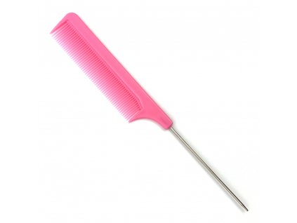 22941 plastic comb with a metal tip pink
