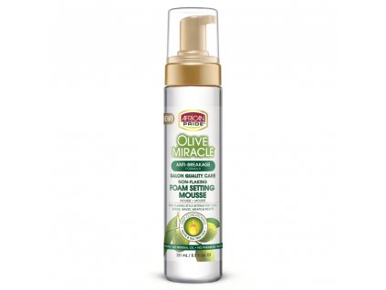 24438 african pride olive miracle non flaking foam setting mousse anti breakage 251ml