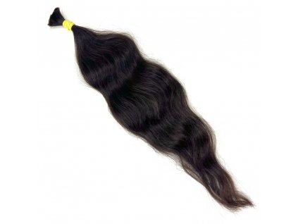 25220 prave vlasy zvlnene prirodni tmave hneda 55 cm v copu 76 gr