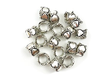 28588 stribrne koralky na copanky nebo dready typf 1ks