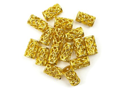 28609 zlate koralky na copanky nebo dready typs 1ks