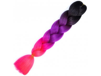 6238 ombre jumbo braid kanekalon c12 cerna fialova ruzova