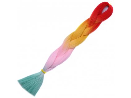 6547 ombre jumbo braid kanekalon h4 8 cervena oranzova ruzova mint
