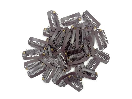 8902 1 clip in hrebinky do vlasu 5ks 3cm tm hnede