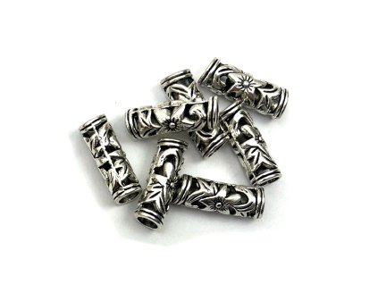 9118 1 stribrne koralky na copanky nebo dready typ b 1ks