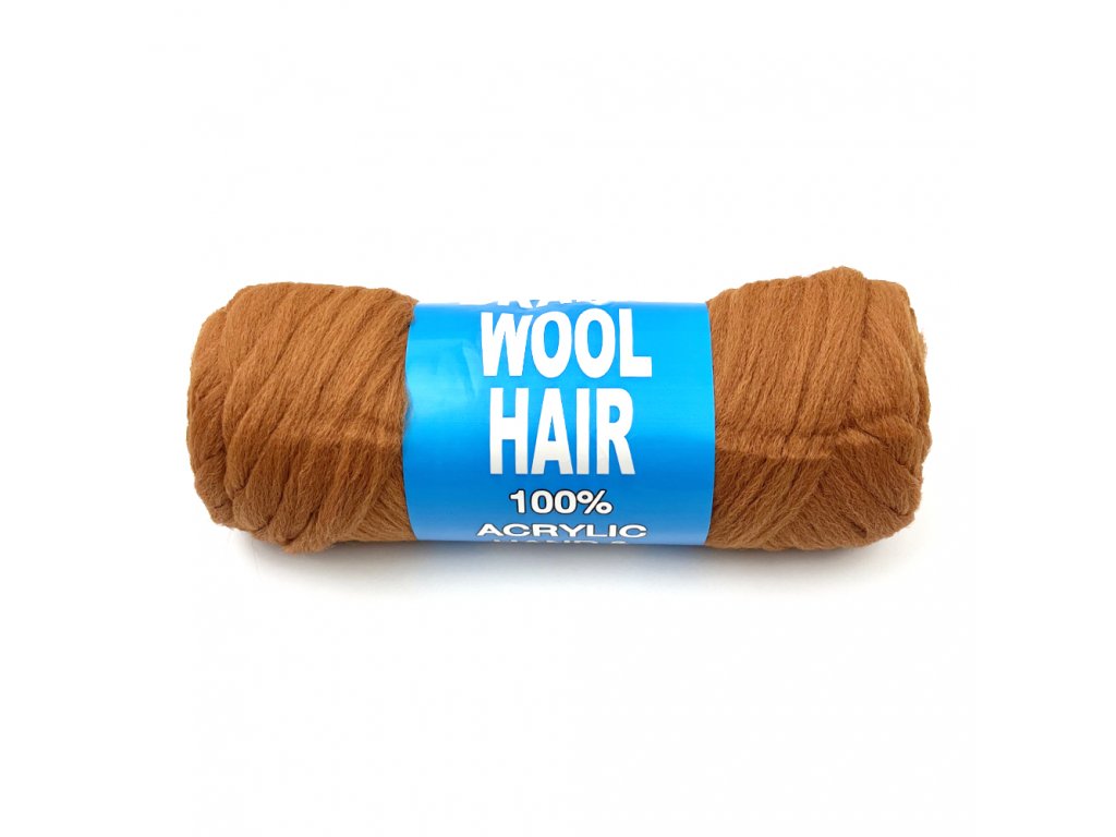 100% Akryl Brazil Wool Hair Jantarová