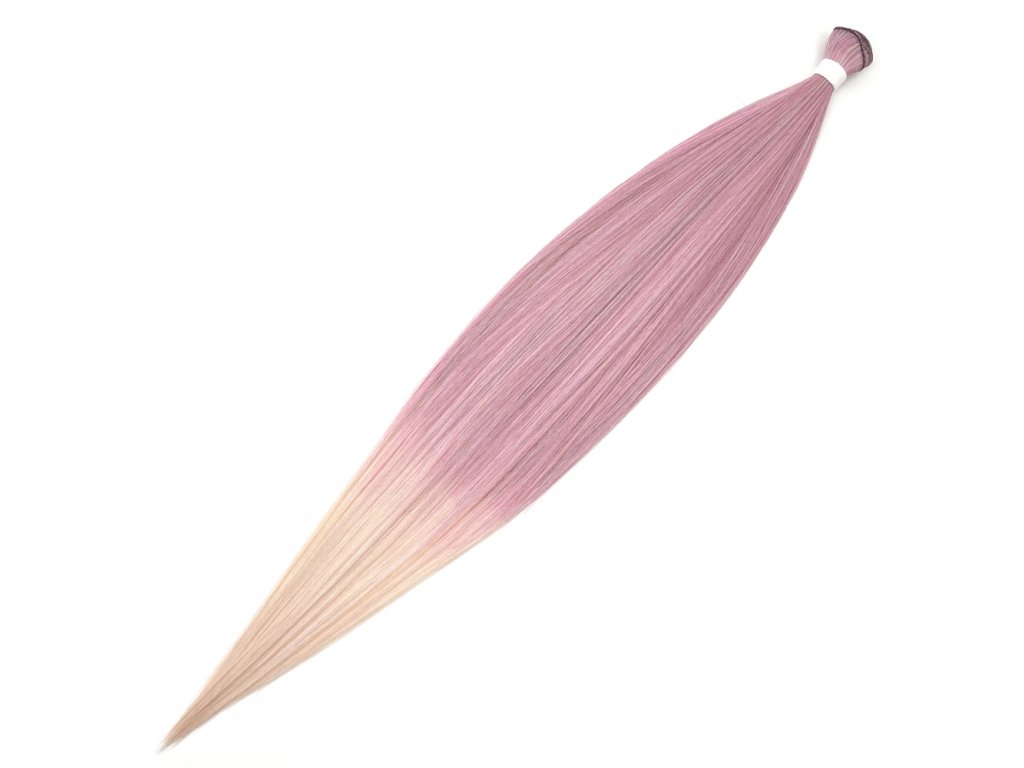 Umělé vlasy na třásni rovné 80cm 100gr PST-PinkYogurt