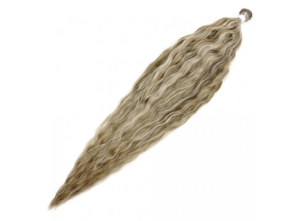 Umělé vlasy na třásni zvlněné 80cm 100gr PMW-AshBlonde