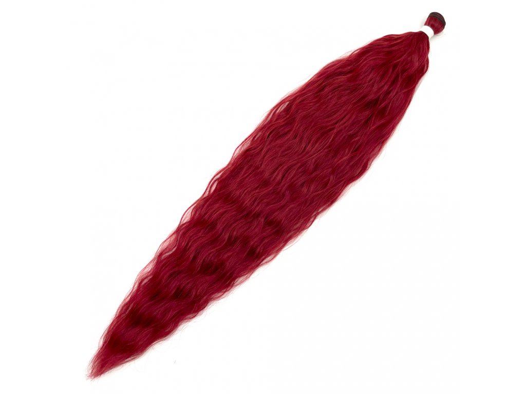 Umělé vlasy na třásni zvlněné 80cm 100gr PMW-AuburnRed