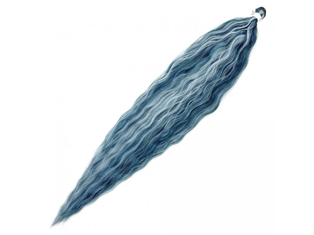 Umělé vlasy na třásni zvlněné 80cm 100gr PMW-IceBlue