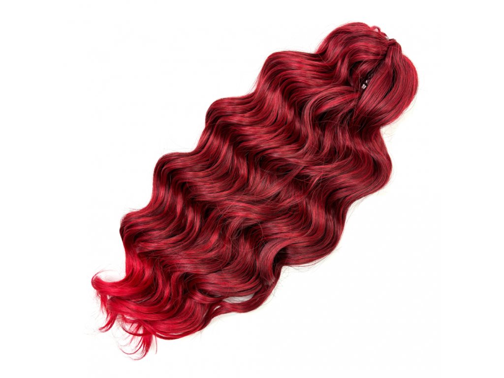 Vlnitý Kanekalon Manasi 50cm 300gr T1B/Red