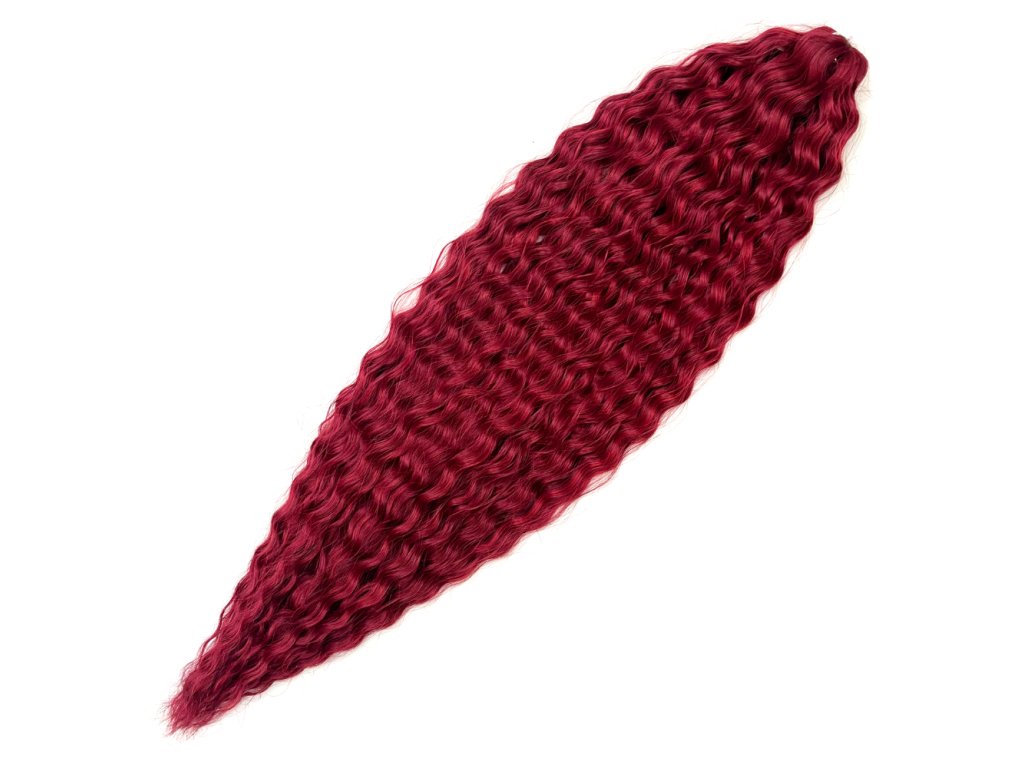 Vlnitý Kanekalon Ariel 75cm 100gr Wine Red6