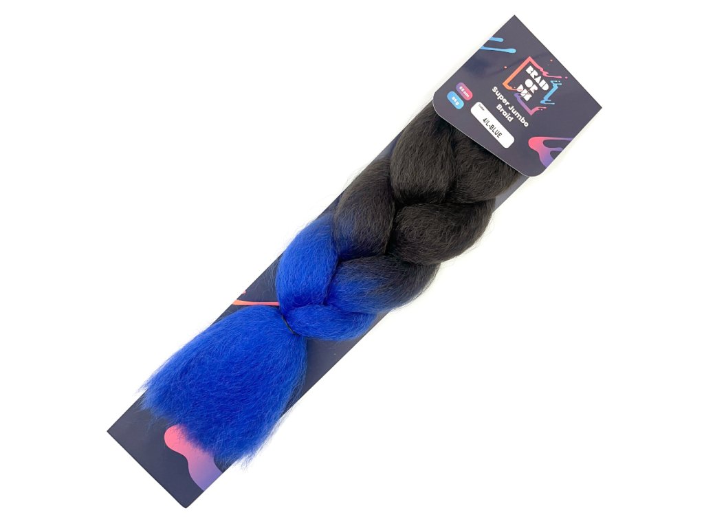 100% Jumbo Braid Kanekalon 4/L-Blue BraidOrDie