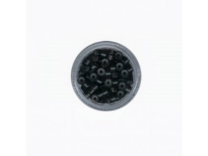 Micro Rings - 4.5mm, aluminum with silicone, #1 black, 100pcs