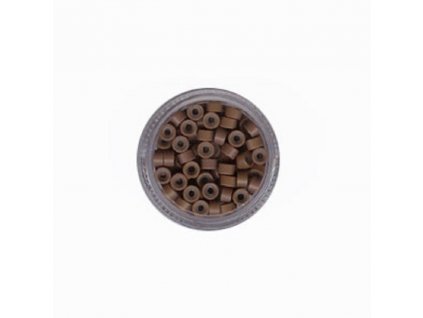 Micro Rings - 5.0mm, aluminum with silicone, #11 light brown, 100pcs