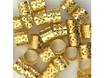 Adjustable decorative beads - gold, 12mm x 10mm, 32pcs