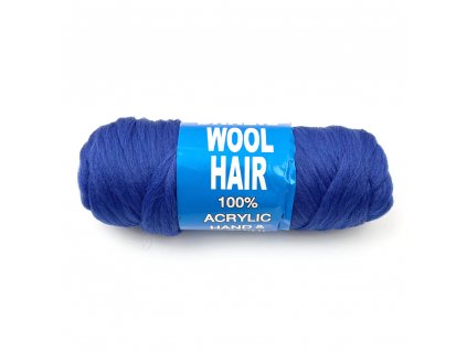 100% Akryl Brazil Wool Hair Modrá