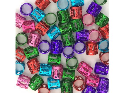 Adjustable decorative beads - color mix, 8mm x 8mm, 60pcs
