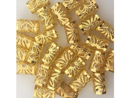 Adjustable decorative beads - gold, 10mm x 15mm, 27pcs