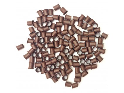 Micro Rings - 4.0mm, copper, short+flared, #5 medium brown, 100pcs