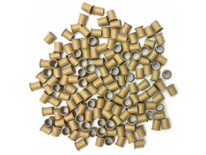 Kroužky Micro Ring na prodlužování měděné krátké s cylindrem 4mm, 100ks, tmavá blond 8