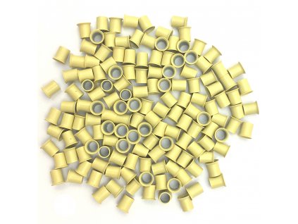 Kroužky Micro Ring na prodlužování Měděné krátké s cylindrem 4mm, 100ks, světlá blond 13