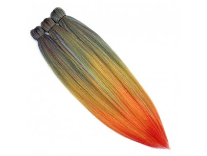 100% EZ 3-in-1 Kanekalon Flaming.Rainbow Rastafri