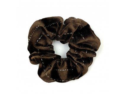 Scrunchie gumička do vlasů střední hnědá