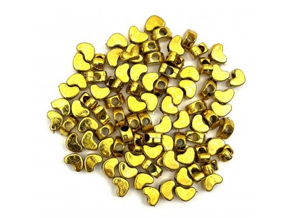 Decorative beads - hearts, gold, 90pcs