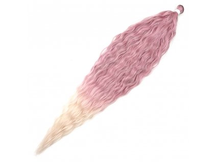 Umělé vlasy na třásni zvlněné 80cm PMW-PinkYogurt