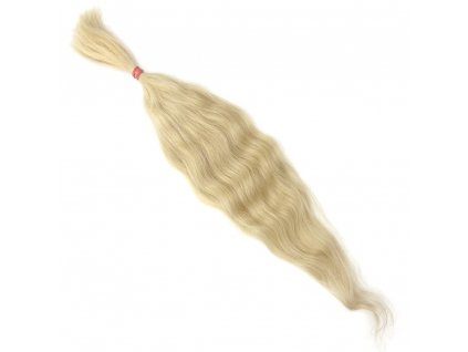 Human hair wavy blonde 40 cm 11 gr