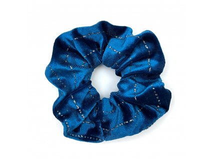 Scrunchie gumička do vlasů střední modrá