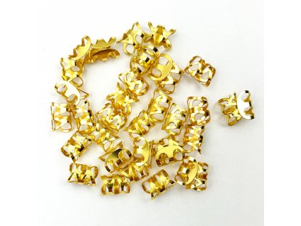 Korálky s upravitelným průměrem zlaté otvor 10mm délka 12mm 34ks