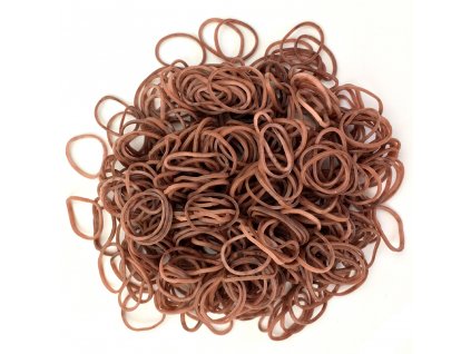 Mini Rubber Bands - Light Brown 250pcs