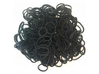 Mini Rubber Bands - Black 250pcs