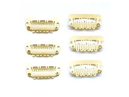 Comb clip for the Clip in method - 5 pcs, 3 cm, Light blond