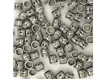 Silver decorative beads - type A, 5pcs