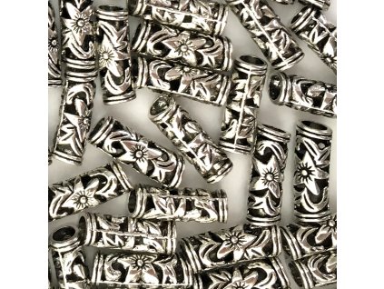 Silver decorative beads - type B, 5pcs